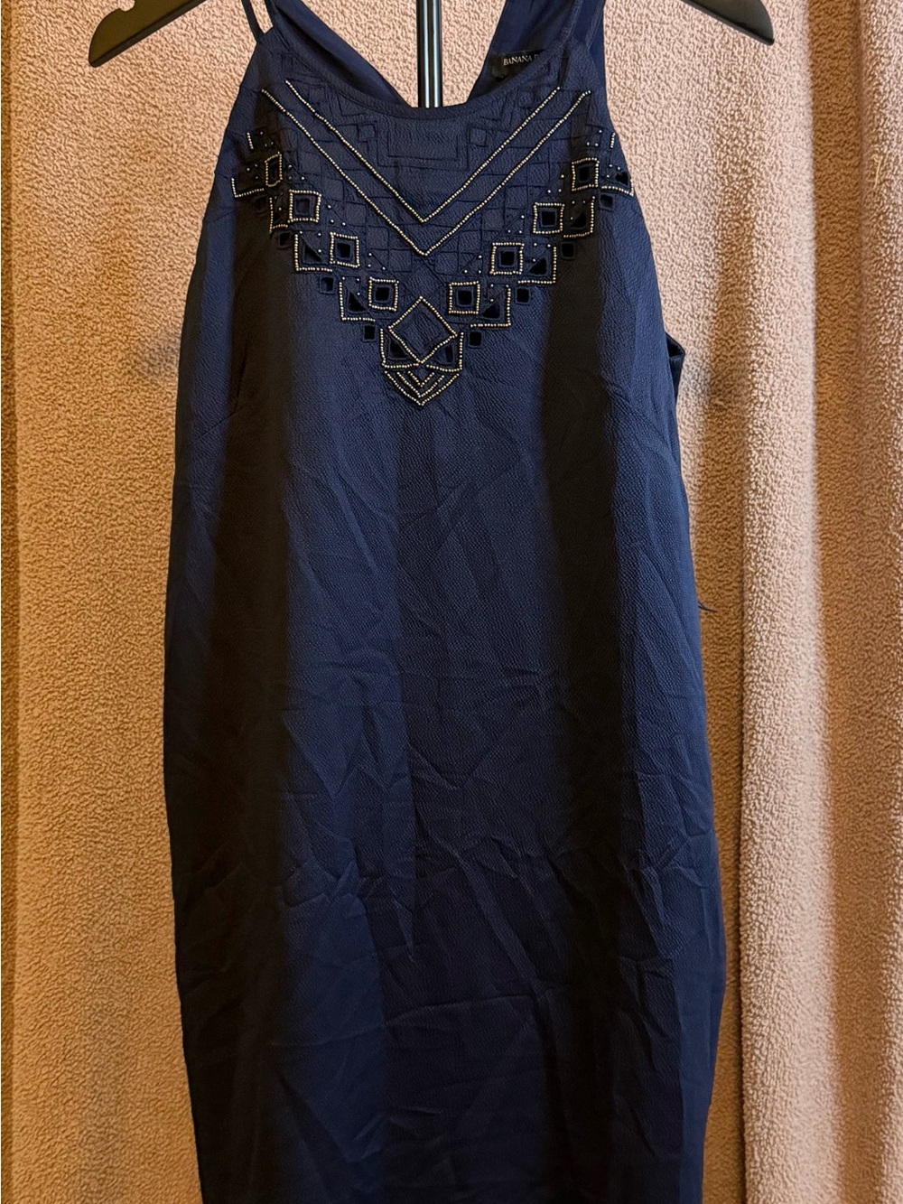 Banana Republic Navy Embellished Shift Dress XS